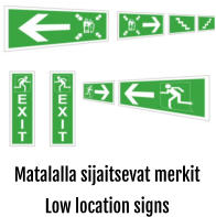 Matalalla sijaitsevat merkit Low location signs