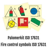 Palomerkit ISO 17631 Fire control symbols ISO 17631